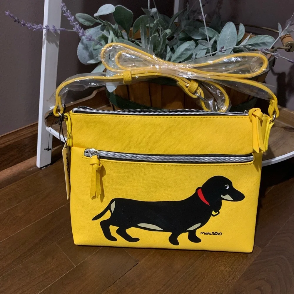 Marc Tetro Yellow Dachshund Bags Set EUC/NWT - Picture 5 of 7